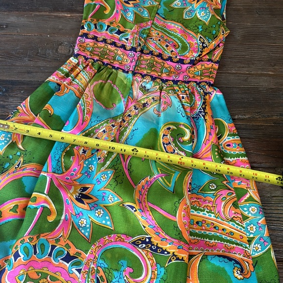 Vintage Keyloun (?) Bright 70’s psychedelic paisley maxi dress. Small - Picture 10 of 12